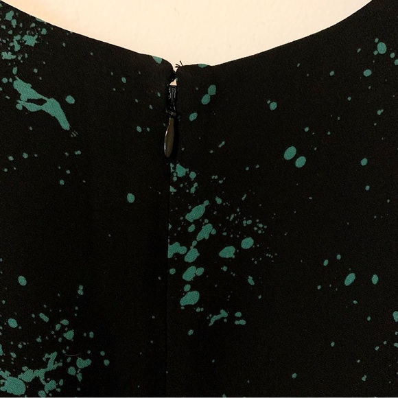 A.L.C. 10 Devoe Green Splatter on Black Silk Crop Top - Picture 12 of 14
